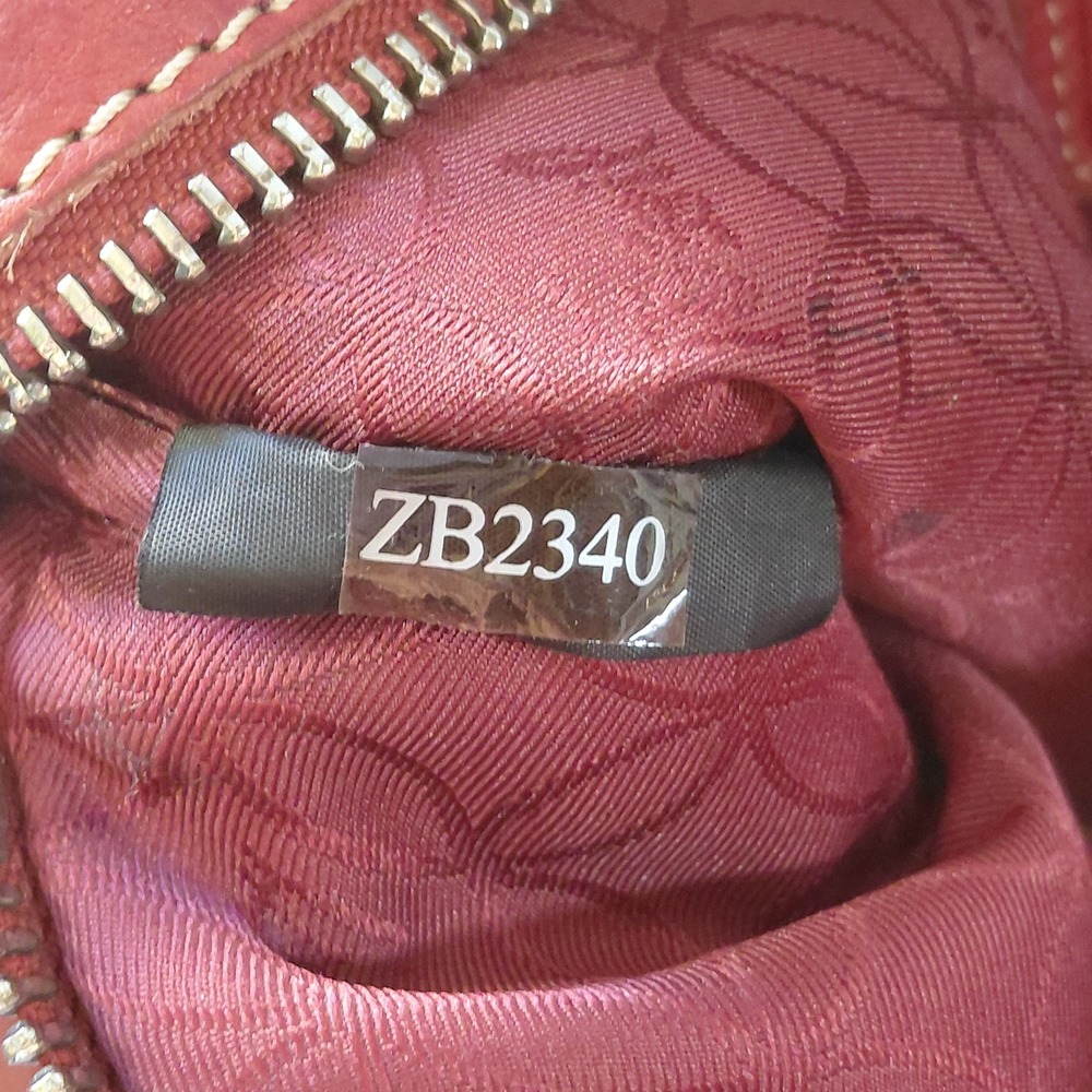 Vtg Y2k Fossil Sutter Genuine Leather Crossbody Bag Red Adjustable Strap Top Zip - Picture 8 of 16